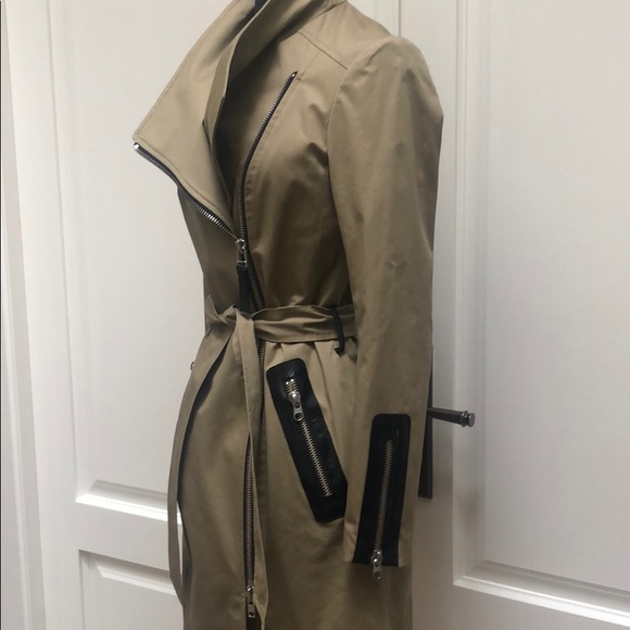 Mackage Estela belted Trench with leather trim - Picture 5 of 8
